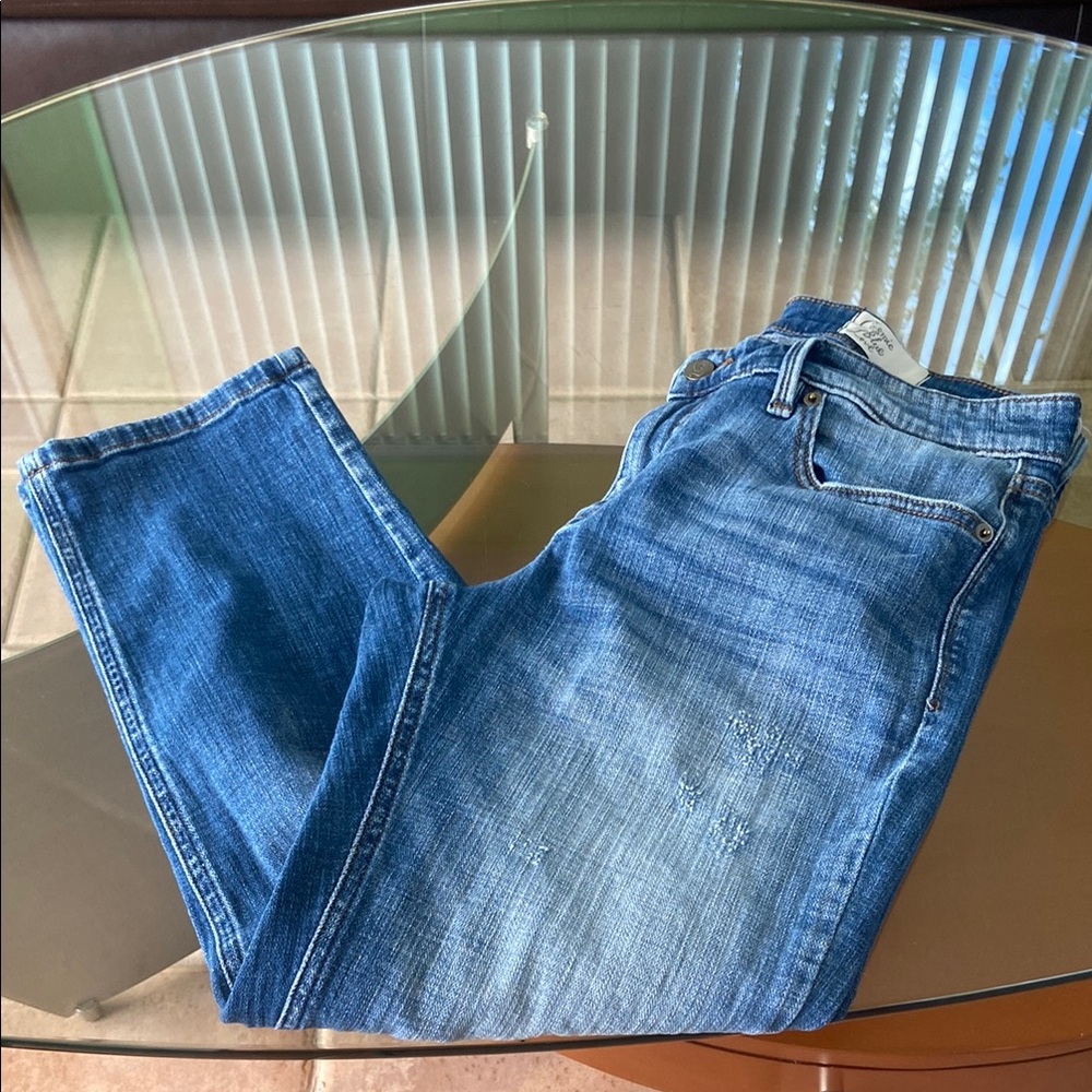 Cosmic Blue Love cropped jeans